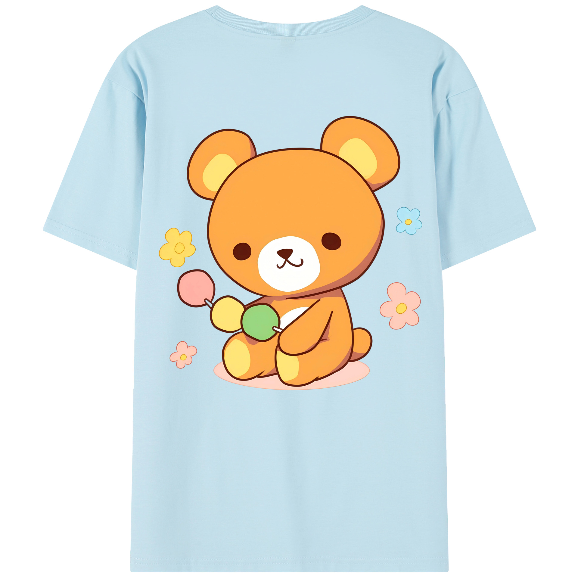 （画像用） リラックマ リラックマ キイロイトリ Rilakkuma Korilakkuma Kiiroitori 綿100％半袖Tシャツ（背面プリント）